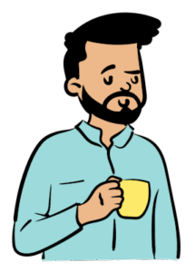Hombre tomando café