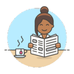 Logo de Mente y Habitos, mujer leyendo